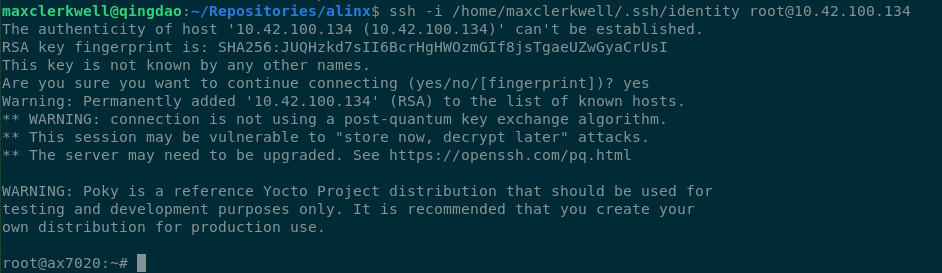 Key-only SSH login on the AX7020