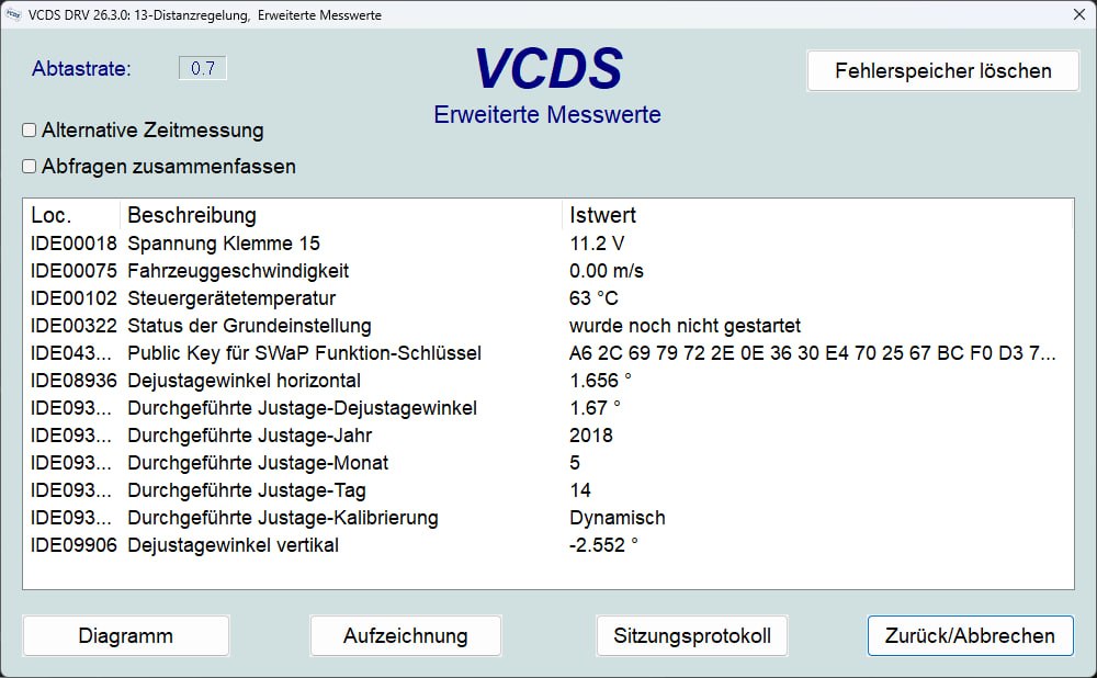 VCDS — extended live data