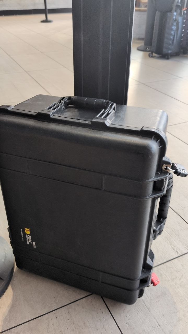Everything packed into a Peli case for the flight to Dongguan