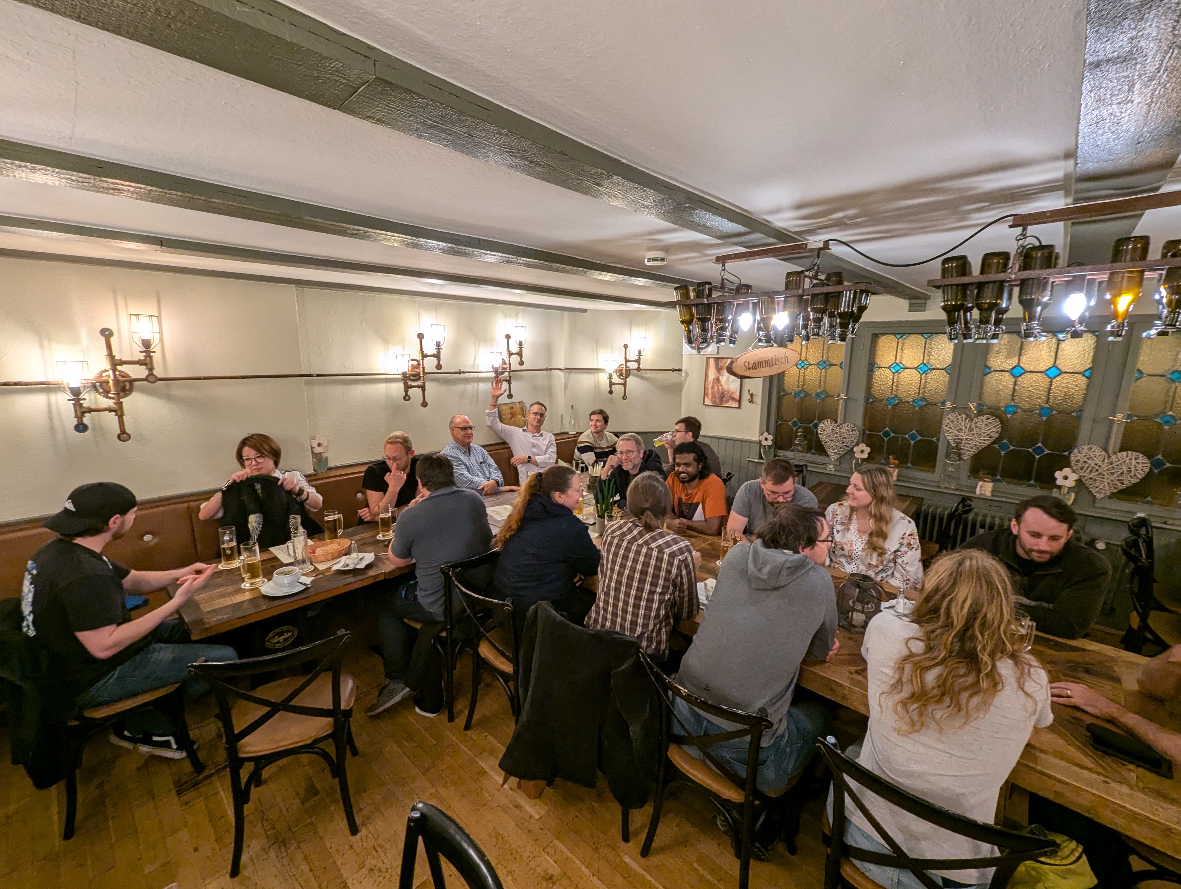Pre-conference social the evening before — group dinner at a traditional Bochum pub