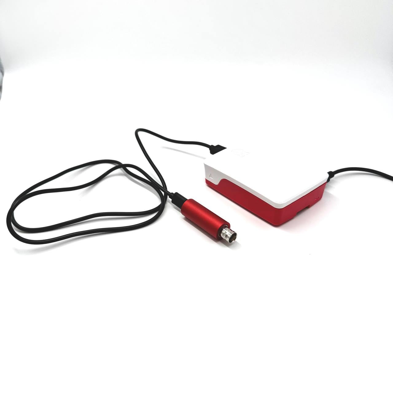 OmnAIScope complete kit — scope, BNC adapter, USB cable, probe, and accessories in carry case